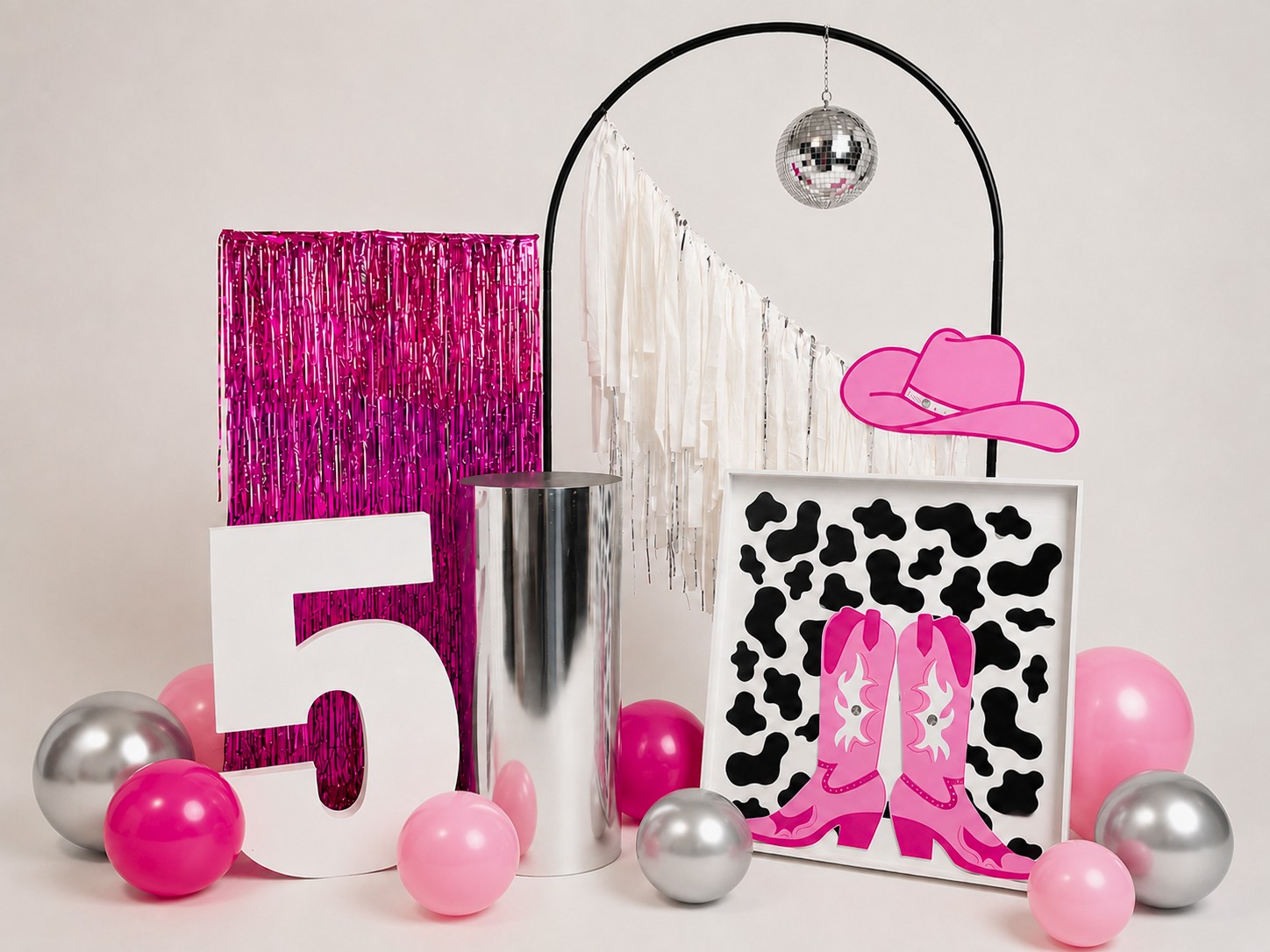 Cowgirl kids party prop hire setting from Kidztown Seaford