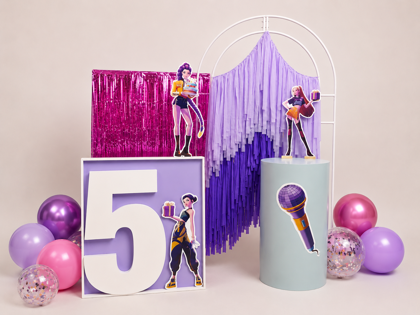 K-Pop kids party prop hire setting from Kidztown Seaford