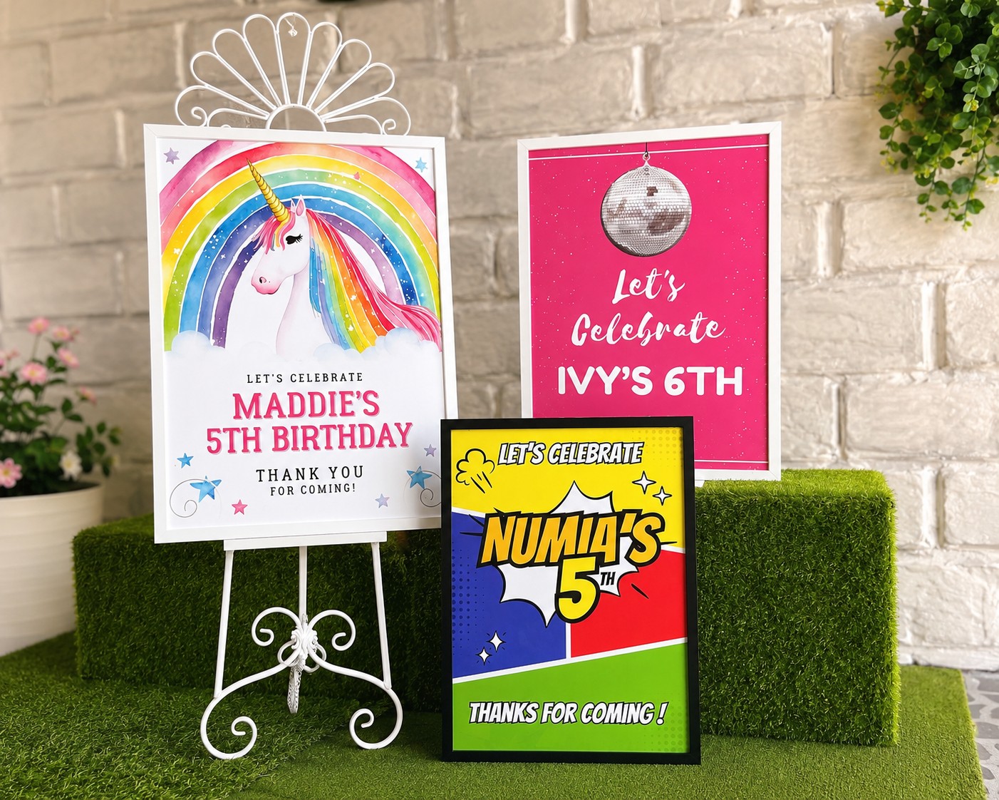 Personalised birthday posters at Kidztown