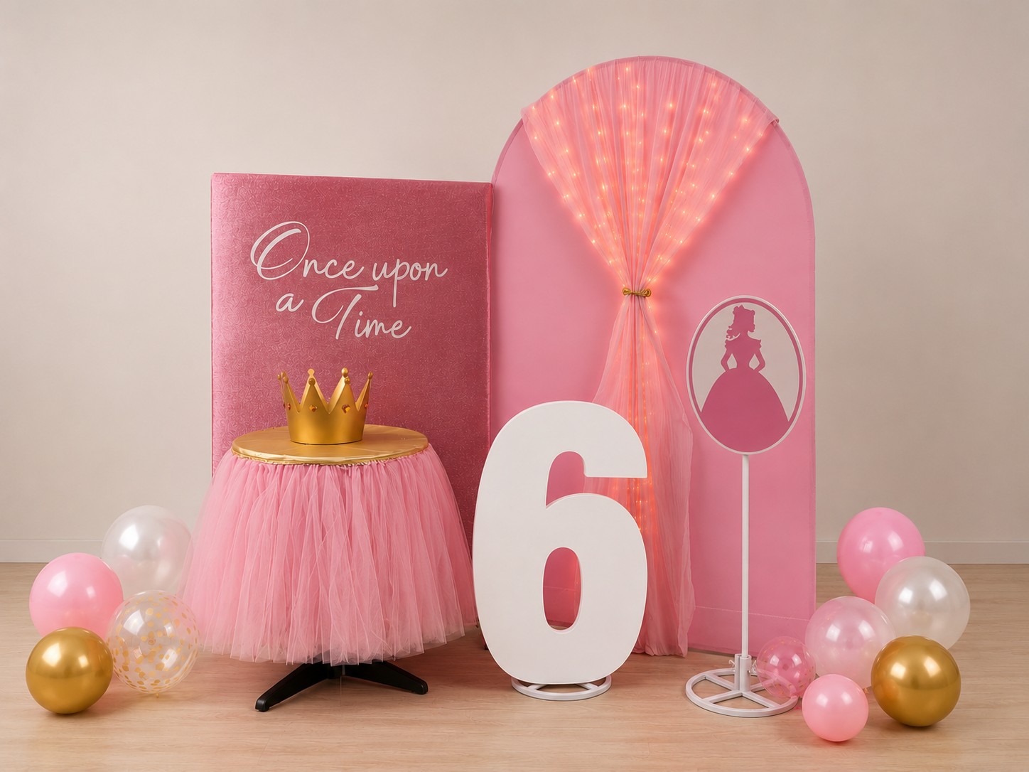 Princess kids party prop hire setting from Kidztown Seaford